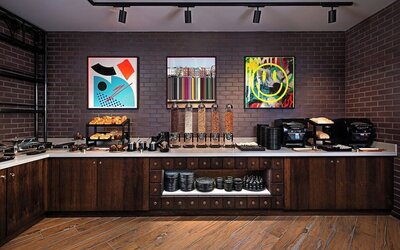 Breakfast area at NYX Dublin Portobello.