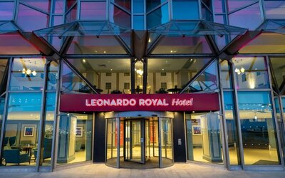 Hotel entrance at Leonardo Royal Hotel Brighton Waterfront.