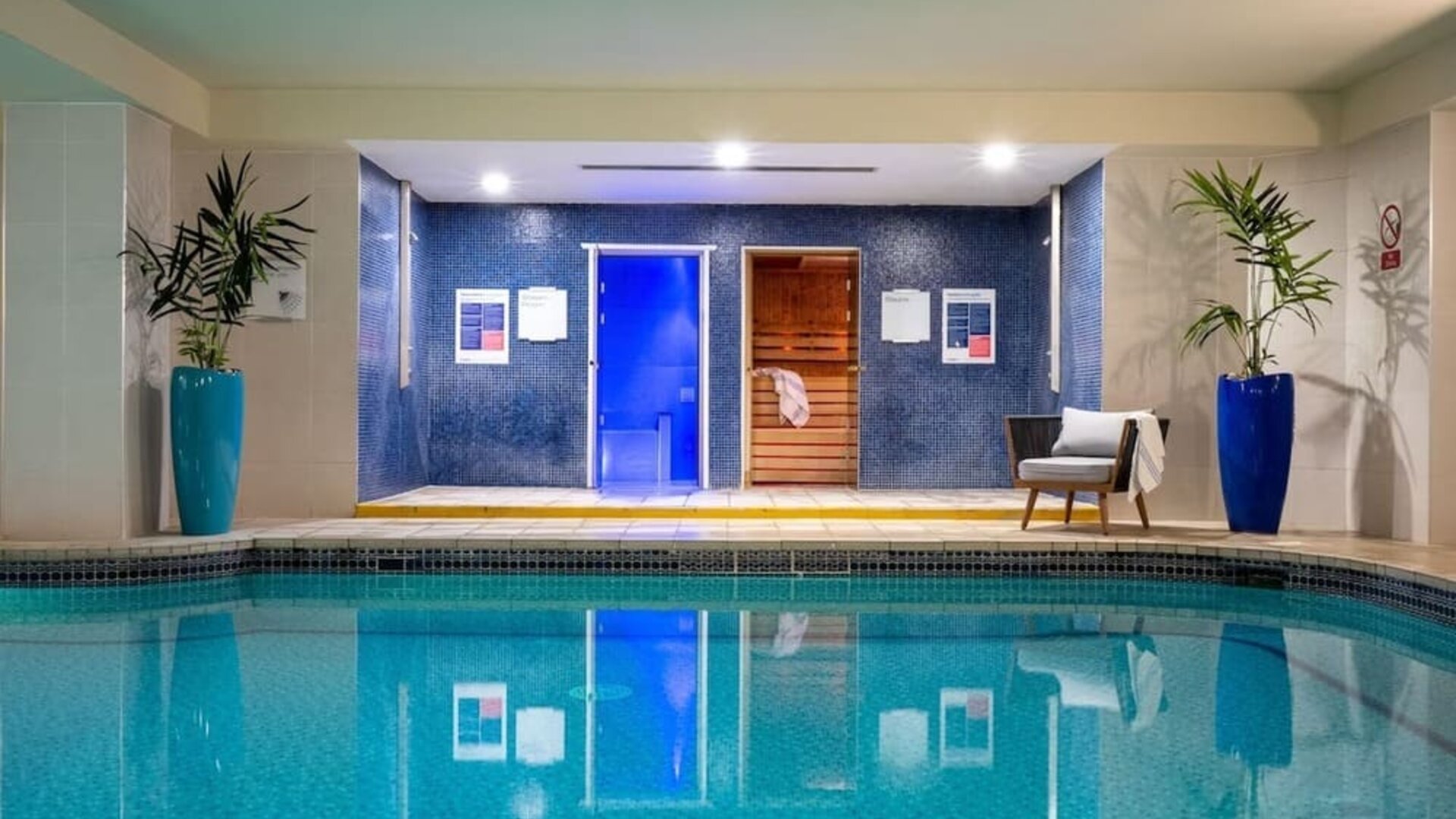 Hotel pool at Leonardo Royal Hotel Brighton Waterfront.