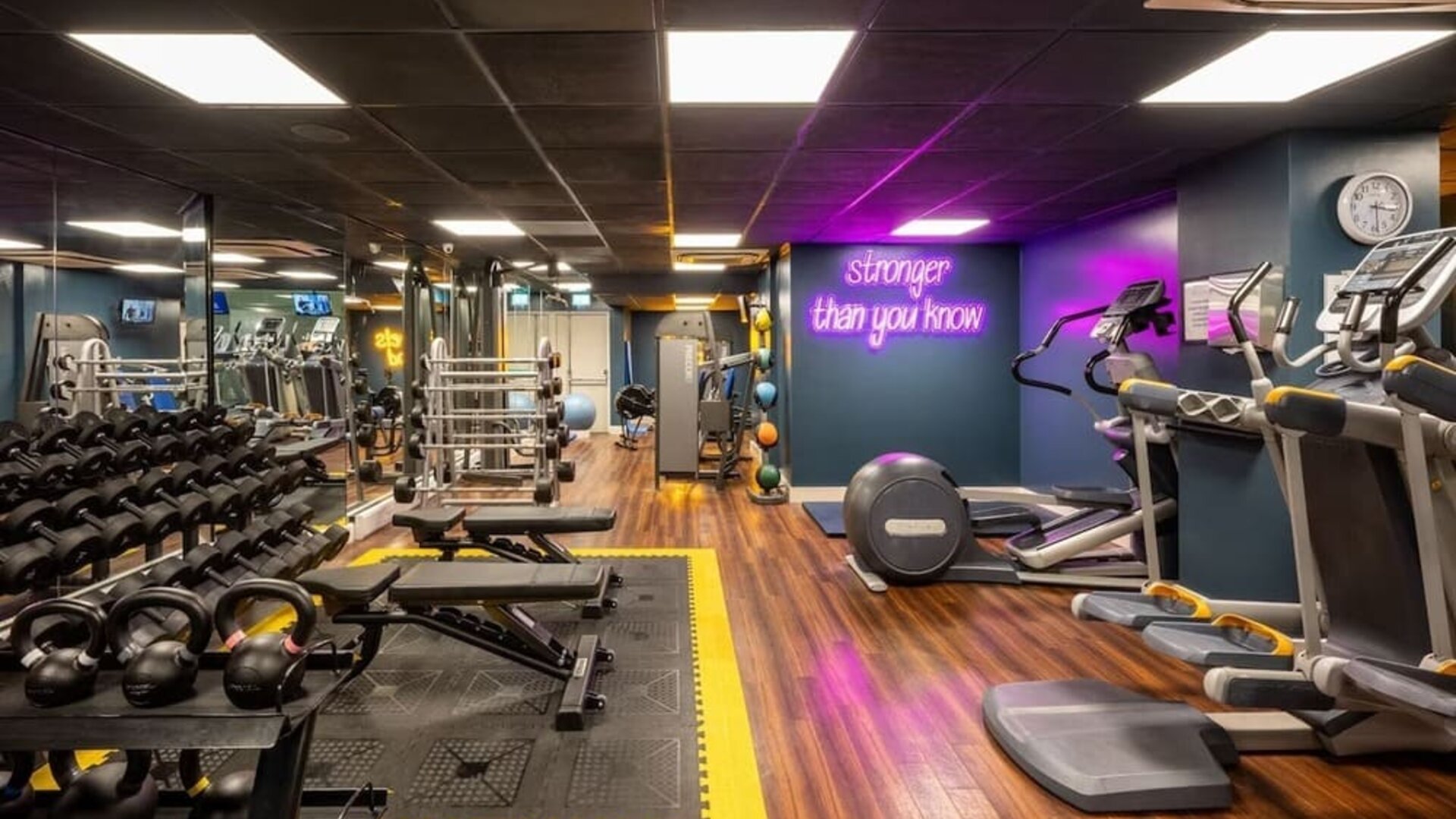 Hotel gym at Leonardo Royal Hotel Brighton Waterfront.