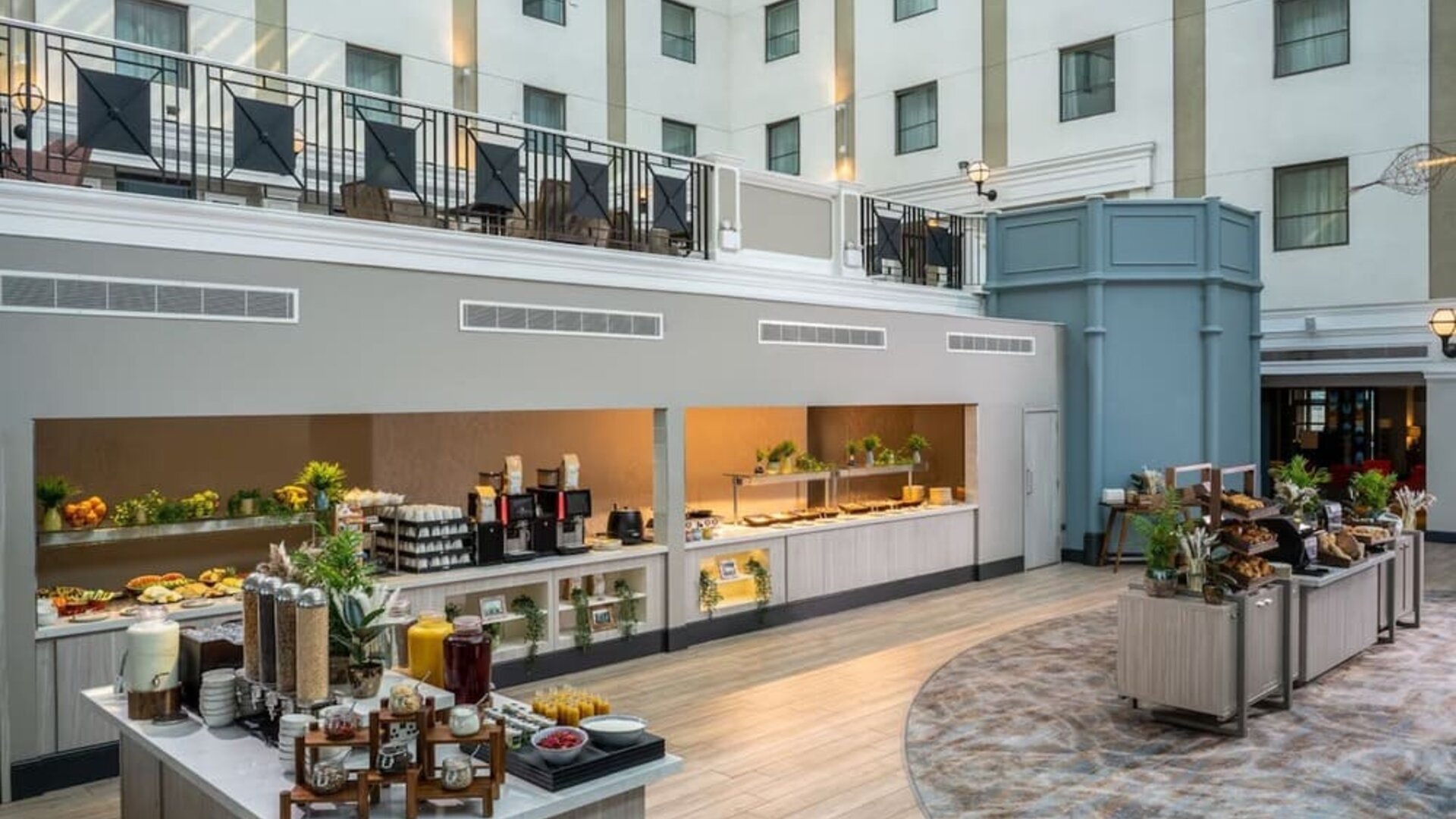 Breakfast buffet at Leonardo Royal Hotel Brighton Waterfront.