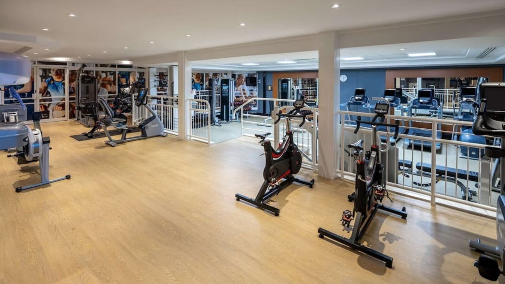 Well equipped fitness center at Hilton Northampton.