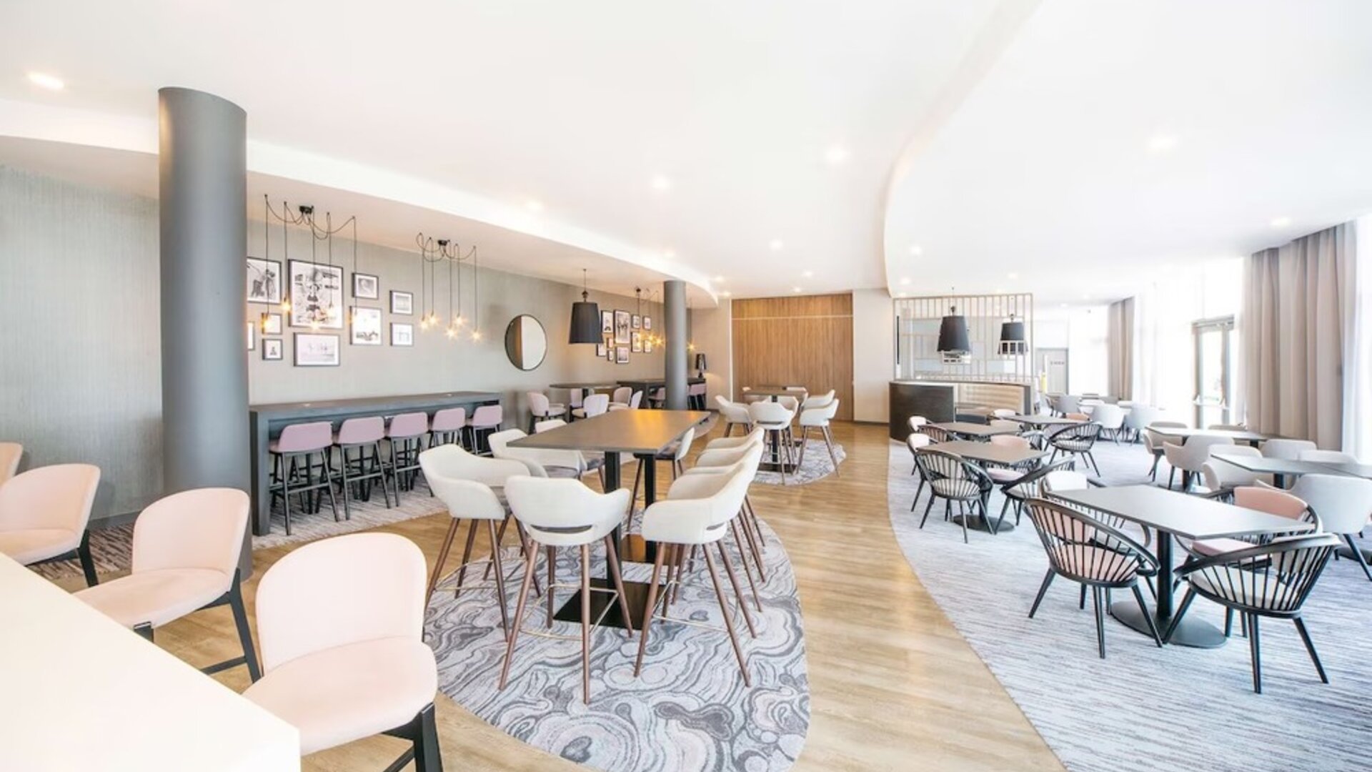 Spacious dining area perfect for coworking at Hampton By Hilton Blackpool.