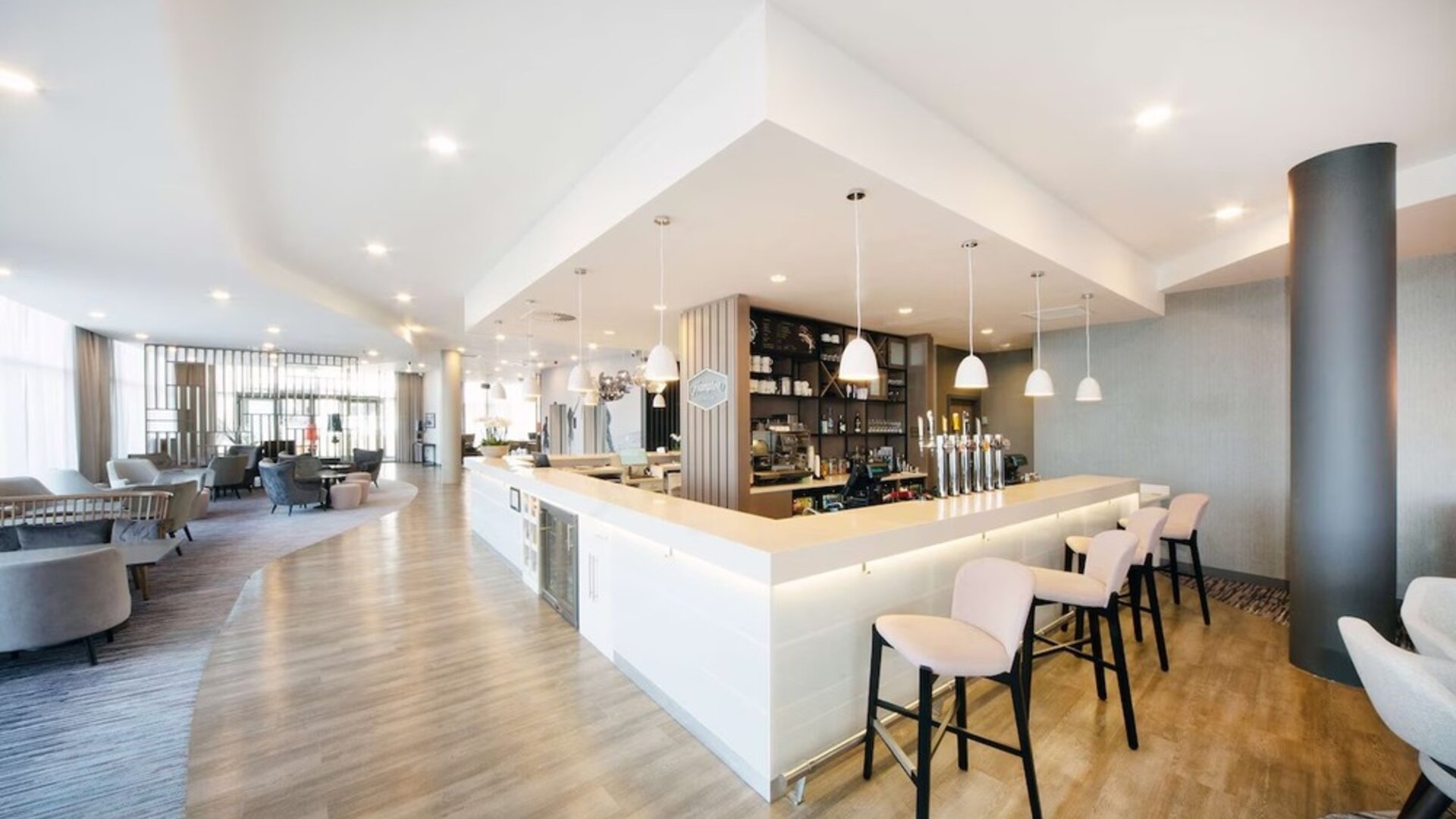 Hotel bar at Hampton By Hilton Blackpool. 