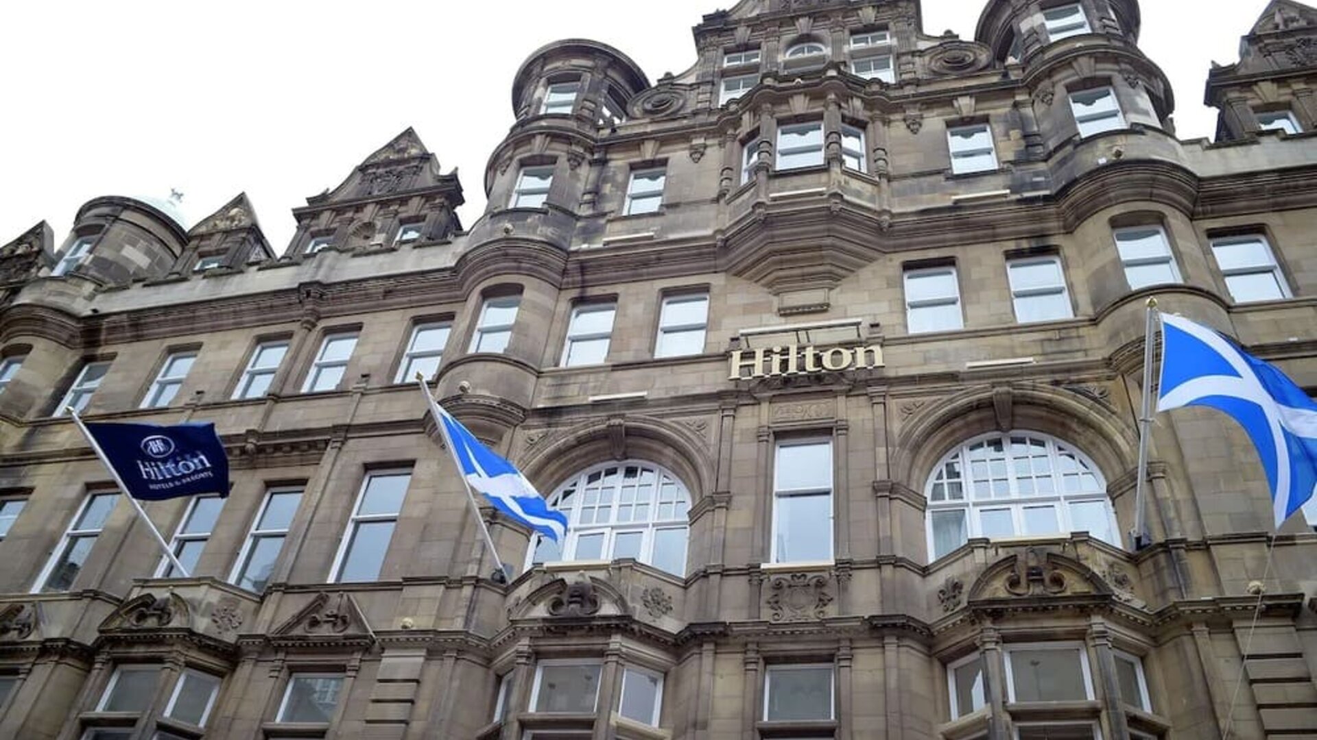 Hotel exterior at Hilton Edinburgh Carlton.