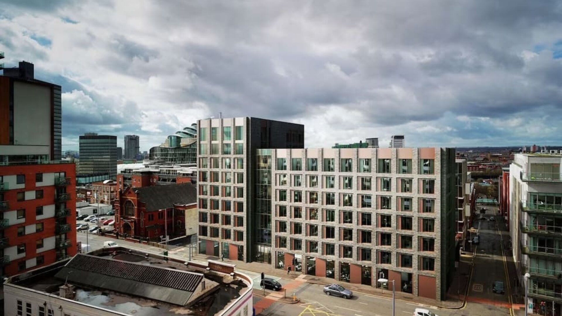 Hotel landmark at the Hampton by Hilton Manchester Northern Quarter.