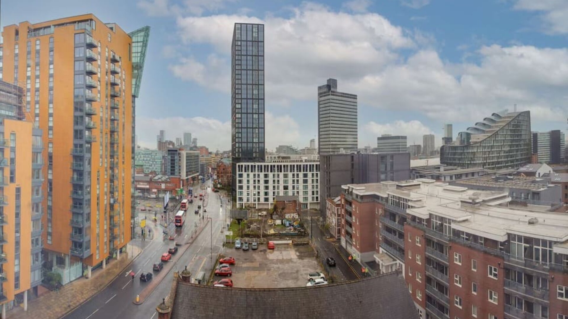 Room view at the Hampton by Hilton Manchester Northern Quarter.