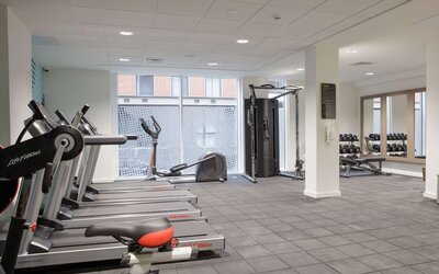 Fitness center at the Hampton by Hilton Manchester Northern Quarter.