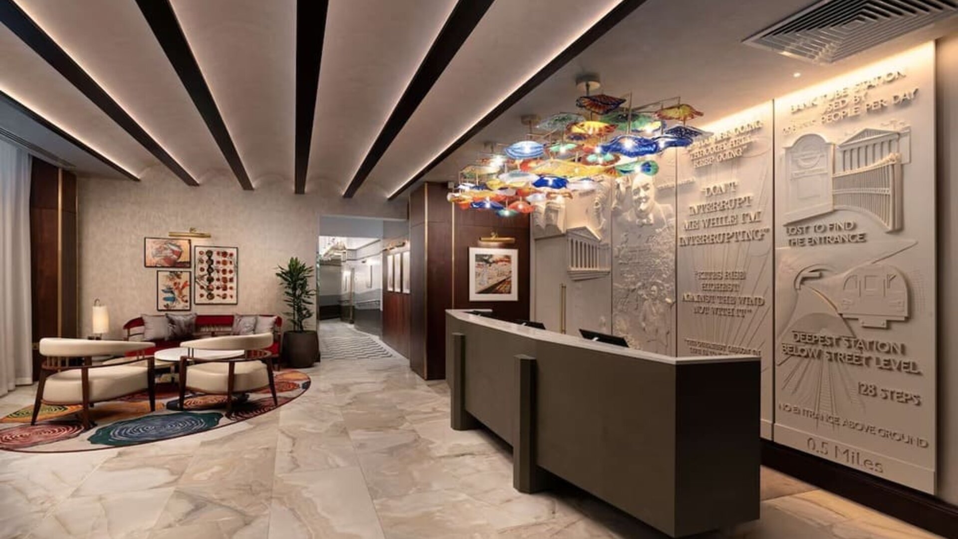 Lobby and coworking lounge at Lost Property St. Paul's London, Curio Collection By Hilton.