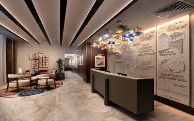 Lobby and coworking lounge at Lost Property St. Paul's London, Curio Collection By Hilton.