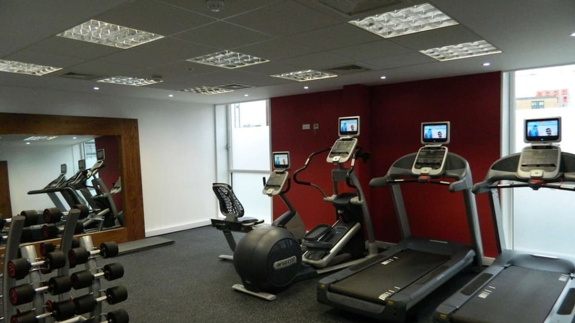 Fitness center available at Hilton Garden Inn Glasgow City Centre.