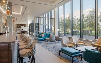Hotel bar and dining area at Hilton Garden Inn Stoke On Trent.