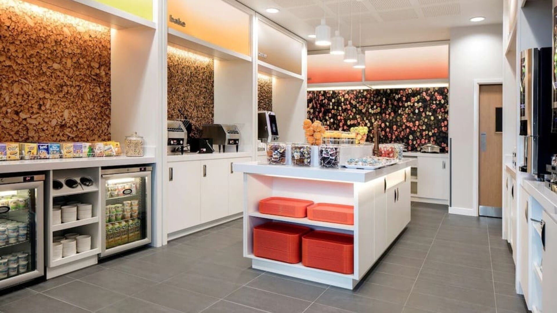 Breakfast area at the Hampton by Hilton London Docklands.