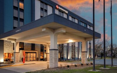 Hotel entrance at Best Western Plus Secaucus Meadowlands.