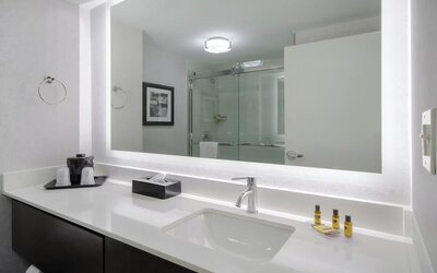 Guest bathroom at Best Western Plus Secaucus Meadowlands.