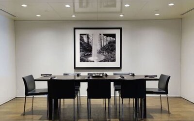 Modern meeting room with flexible seating and audiovisual capabilities for corporate meetings and private events at ARC The Hotel Ottawa.