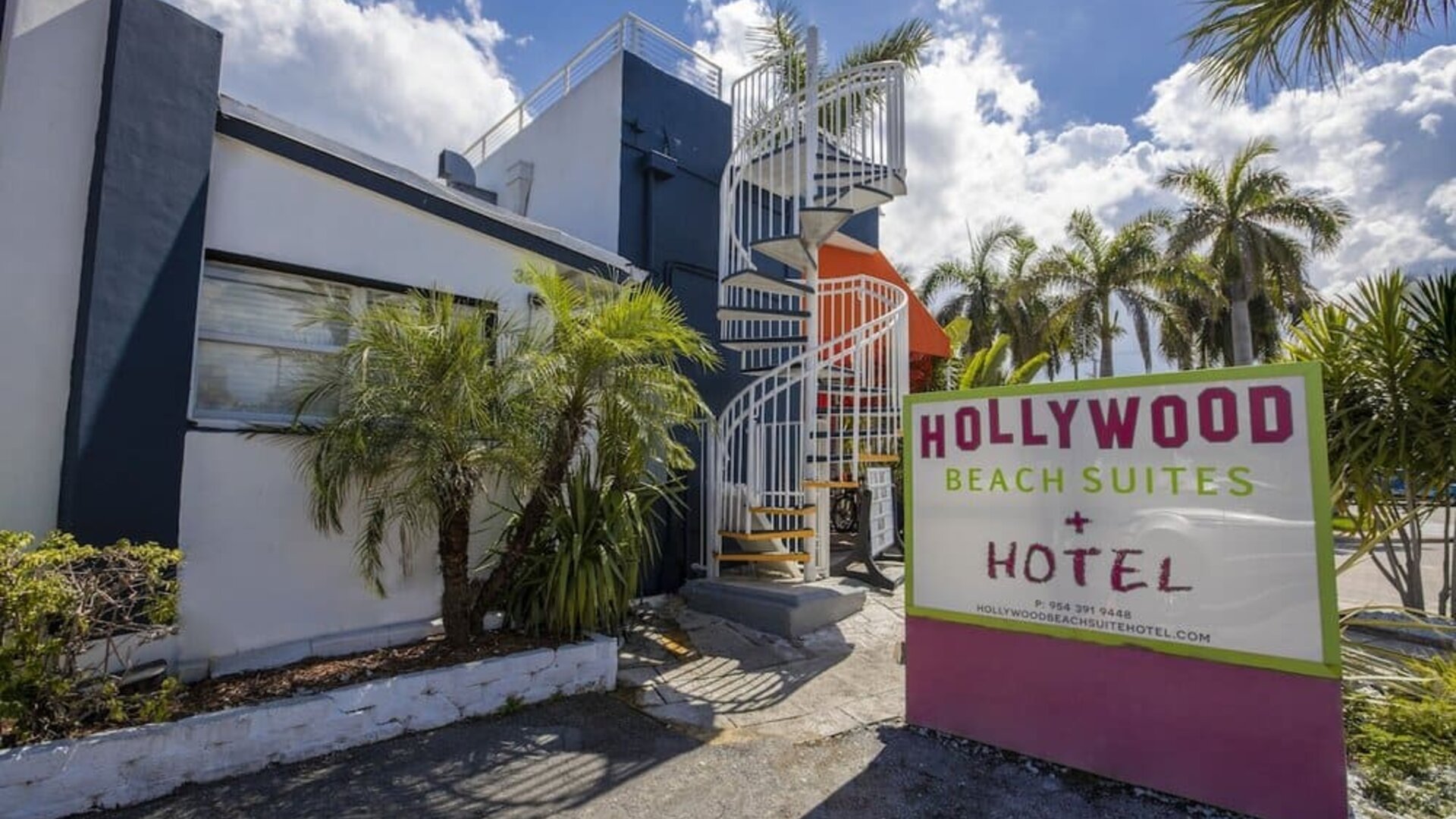 Hotel exterior at Hollywood Beach Suites, A South Beach Group Hotel.