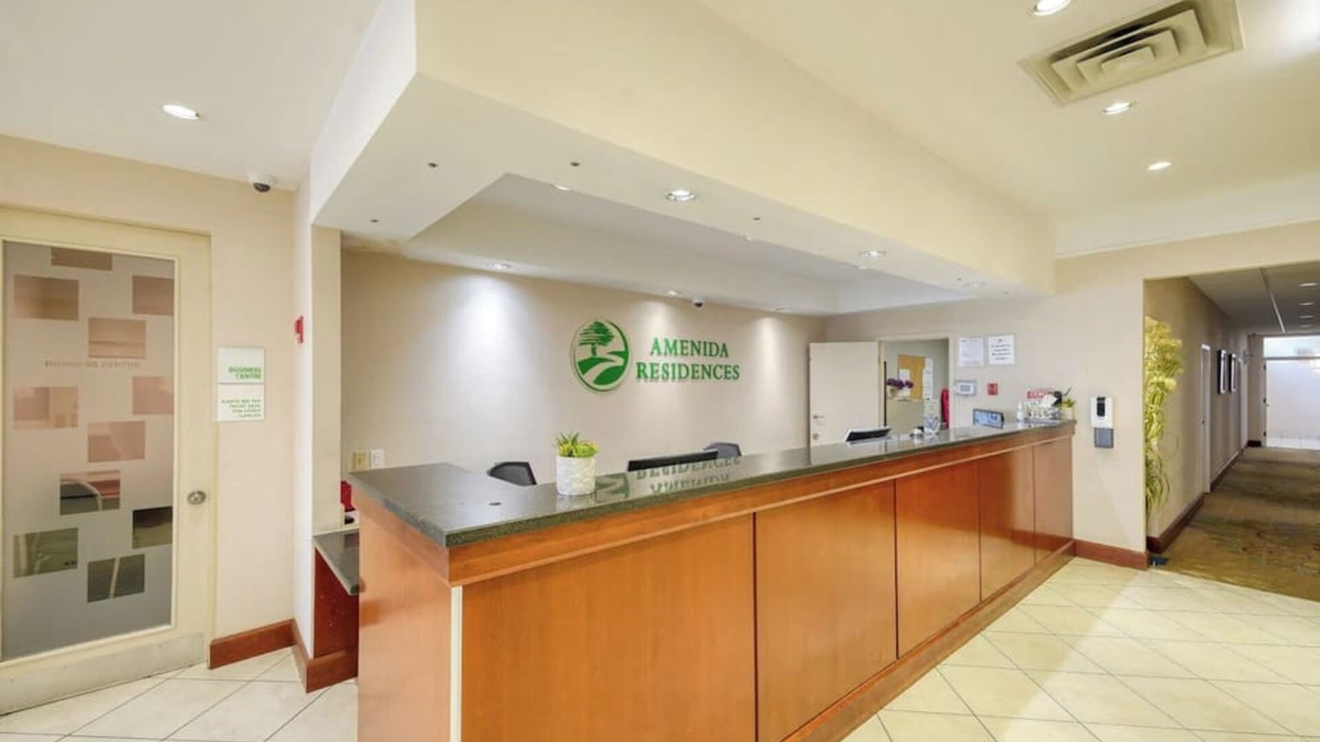 Hotel reception desk at Amenida Residences.