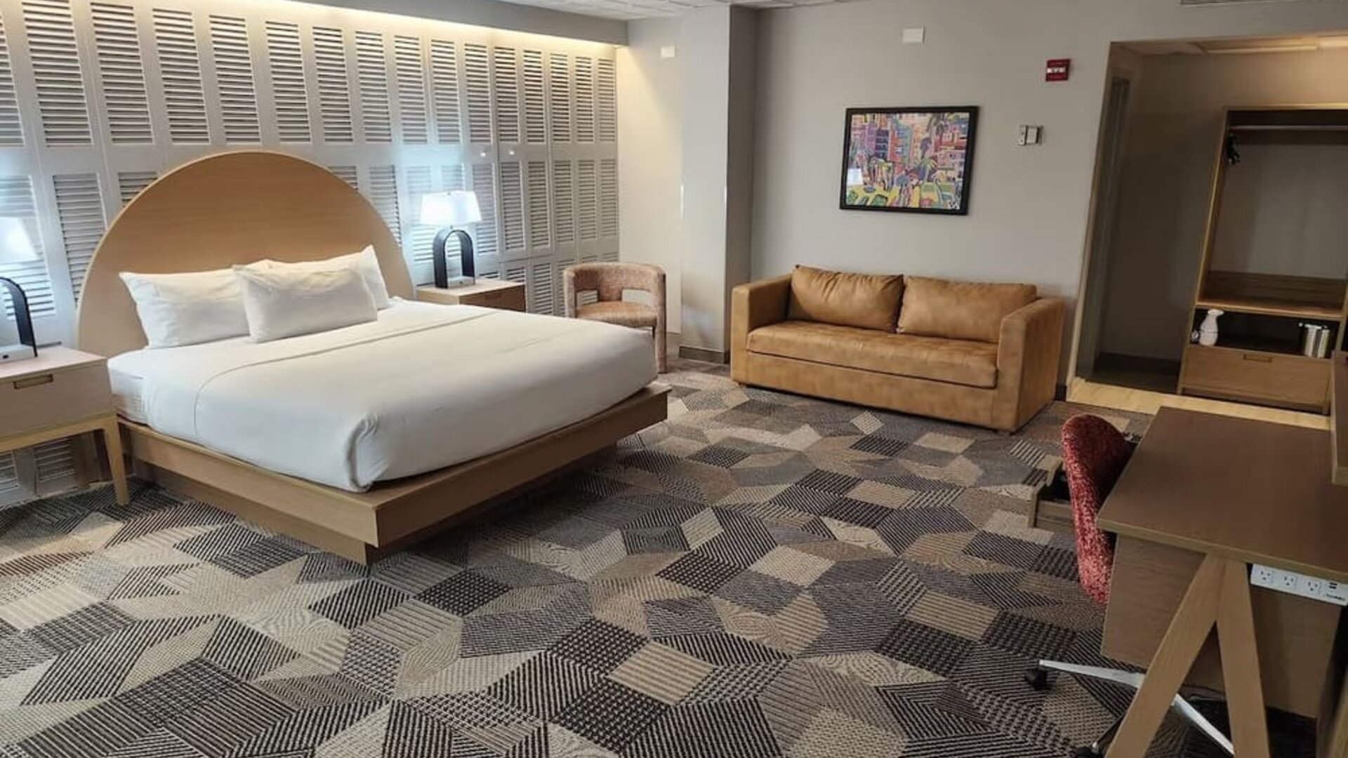 Spacious day use room at Miami International Airport Hotel.