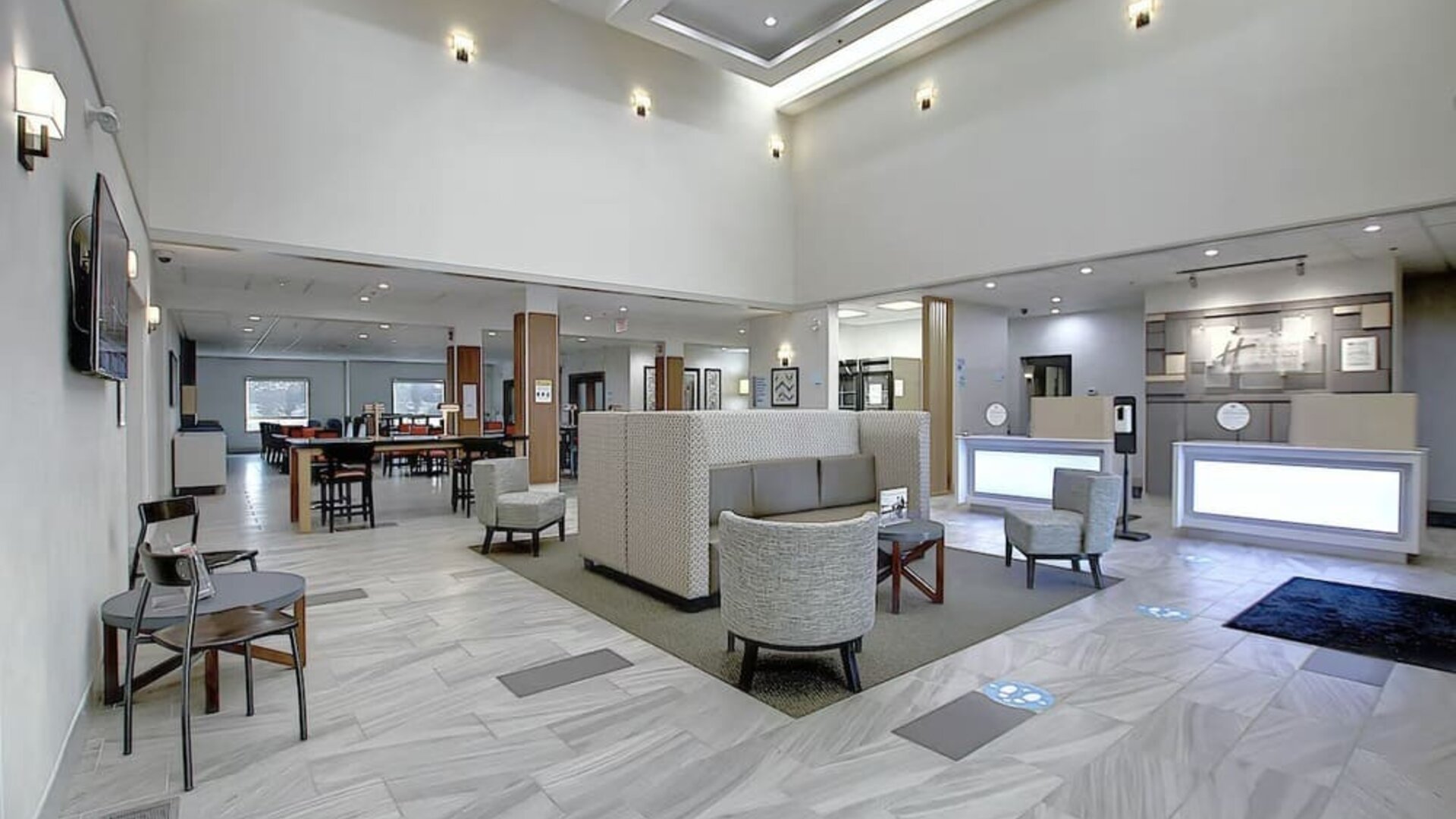 Hotel lobby at Holiday Inn Express & Suites Airport-Calgary.