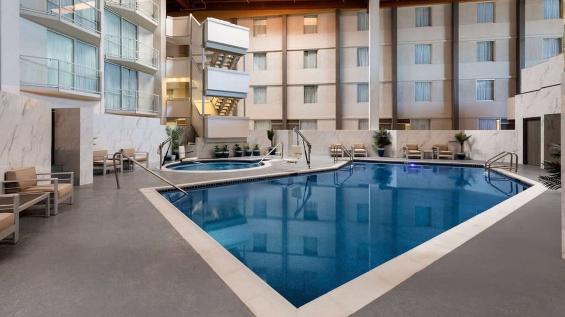 Hotel pool at Wyndham DFW Airport.