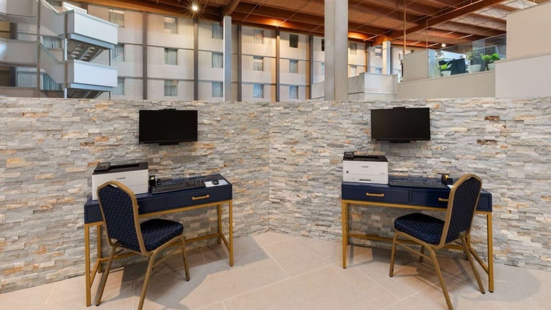 Business center at Wyndham DFW Airport.