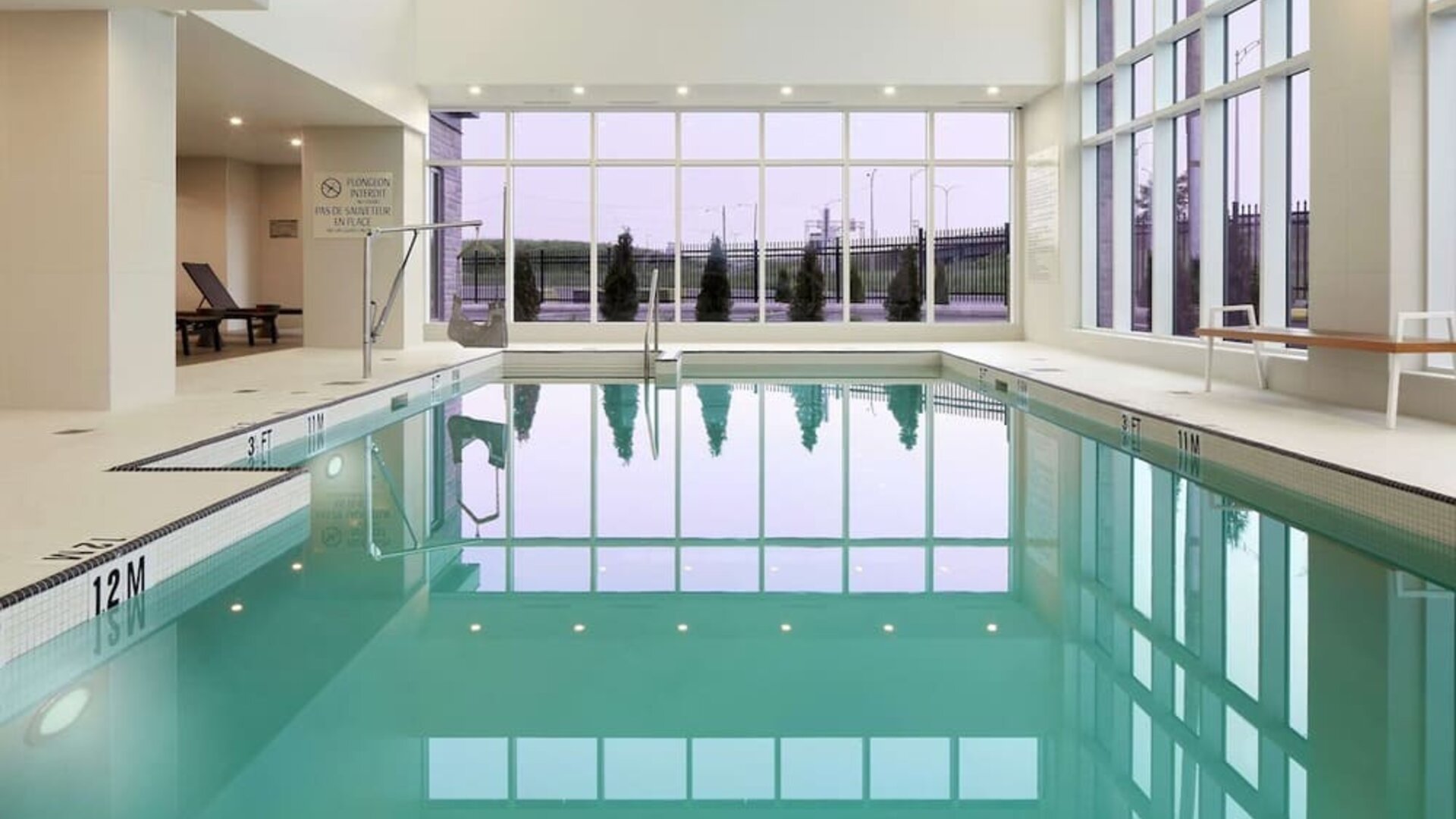 Relaxing indoor heated pool at DoubleTree By Hilton Montreal Airport.