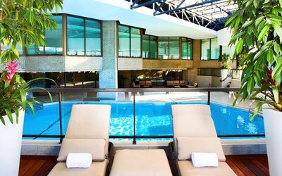 Relaxing indoor pool at DoubleTree By Hilton Montreal.