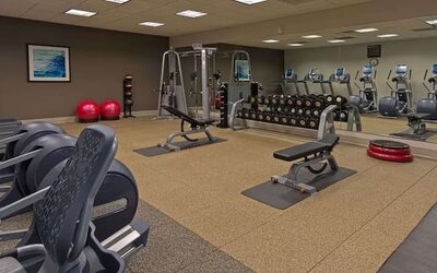 Fitness center available at Hilton Albany.
