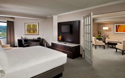 Day use room with living area at Hilton Albany.
