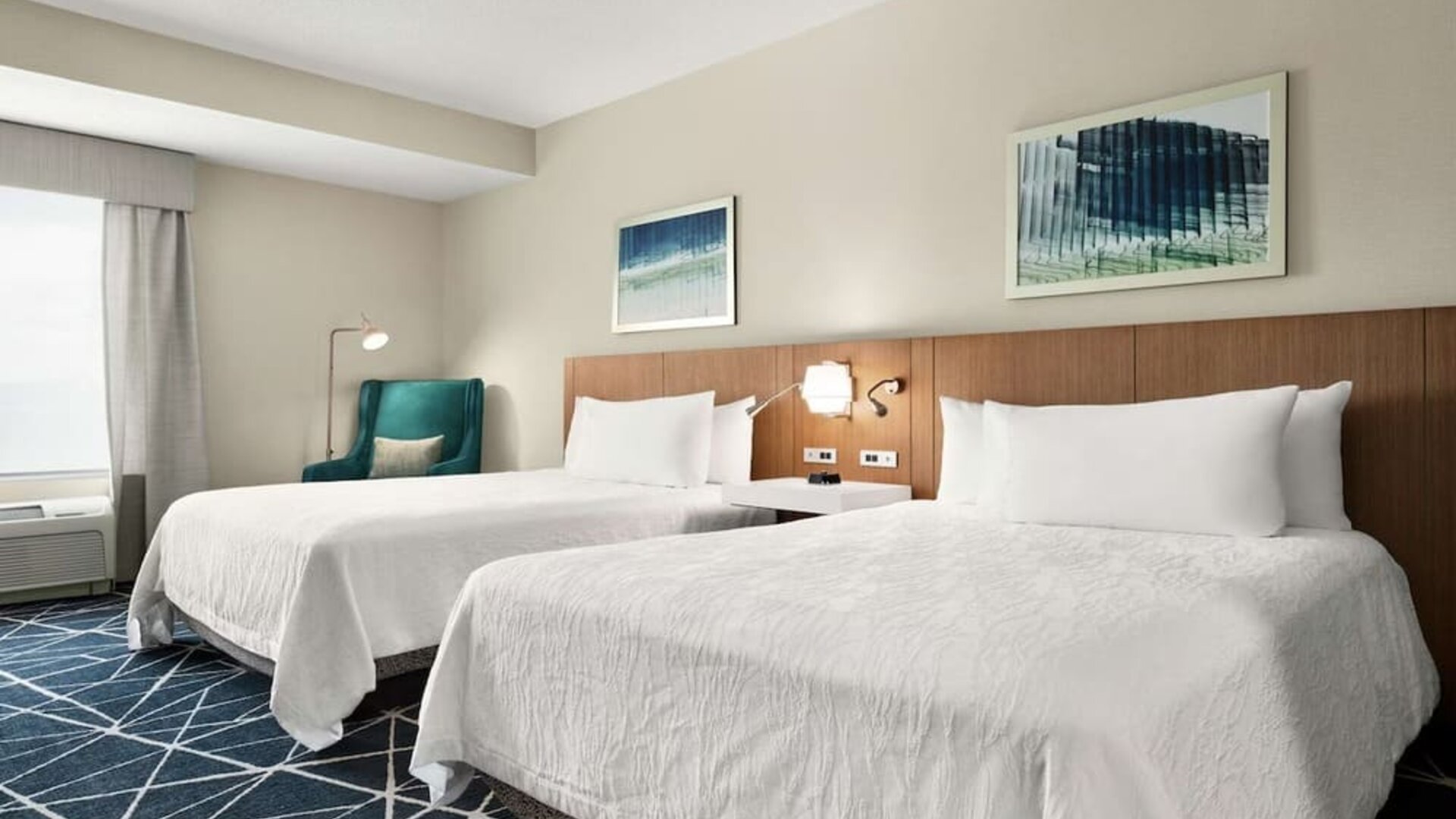 Day use twin room at the Hilton Garden Inn Kitchener/Cambridge.