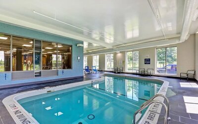 Relaxing indoor pool at the Four Points By Sheraton St Catharines Niagara Suites.