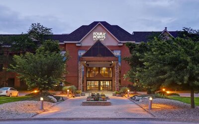 Hotel entrance at the Four Points By Sheraton St Catharines Niagara Suites.