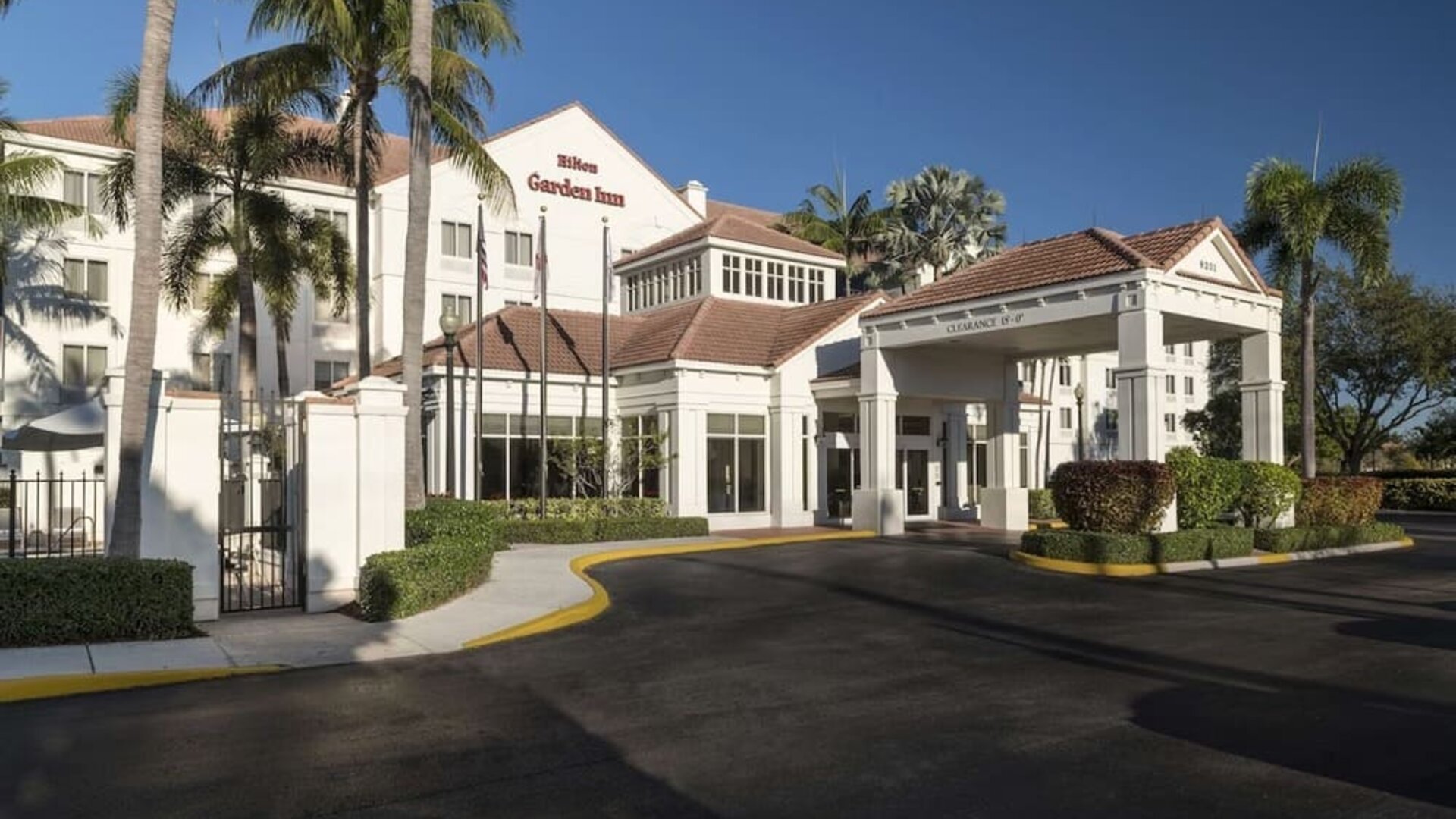 Hotel exterior at Hilton Garden Inn Boca Raton.