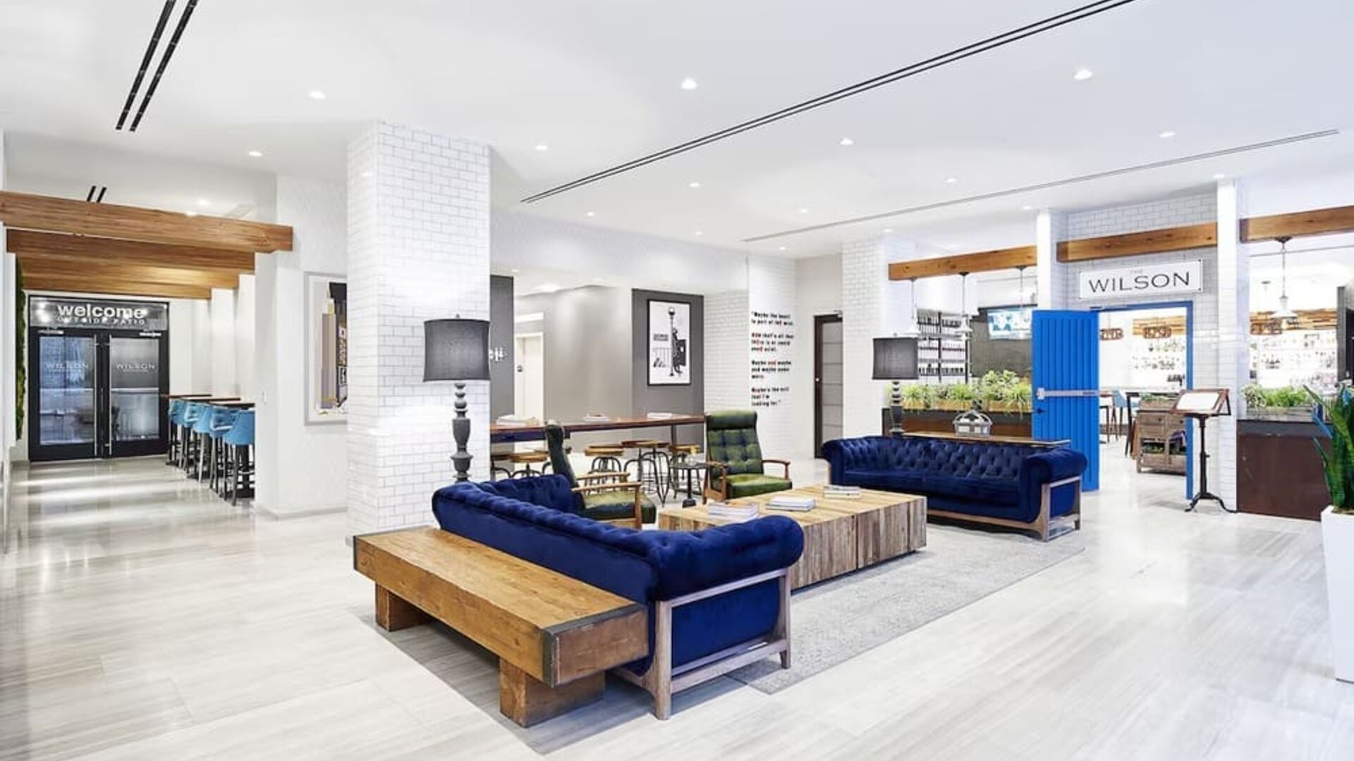 Lobby and coworking lounge at Innside By Melia New York Nomad.