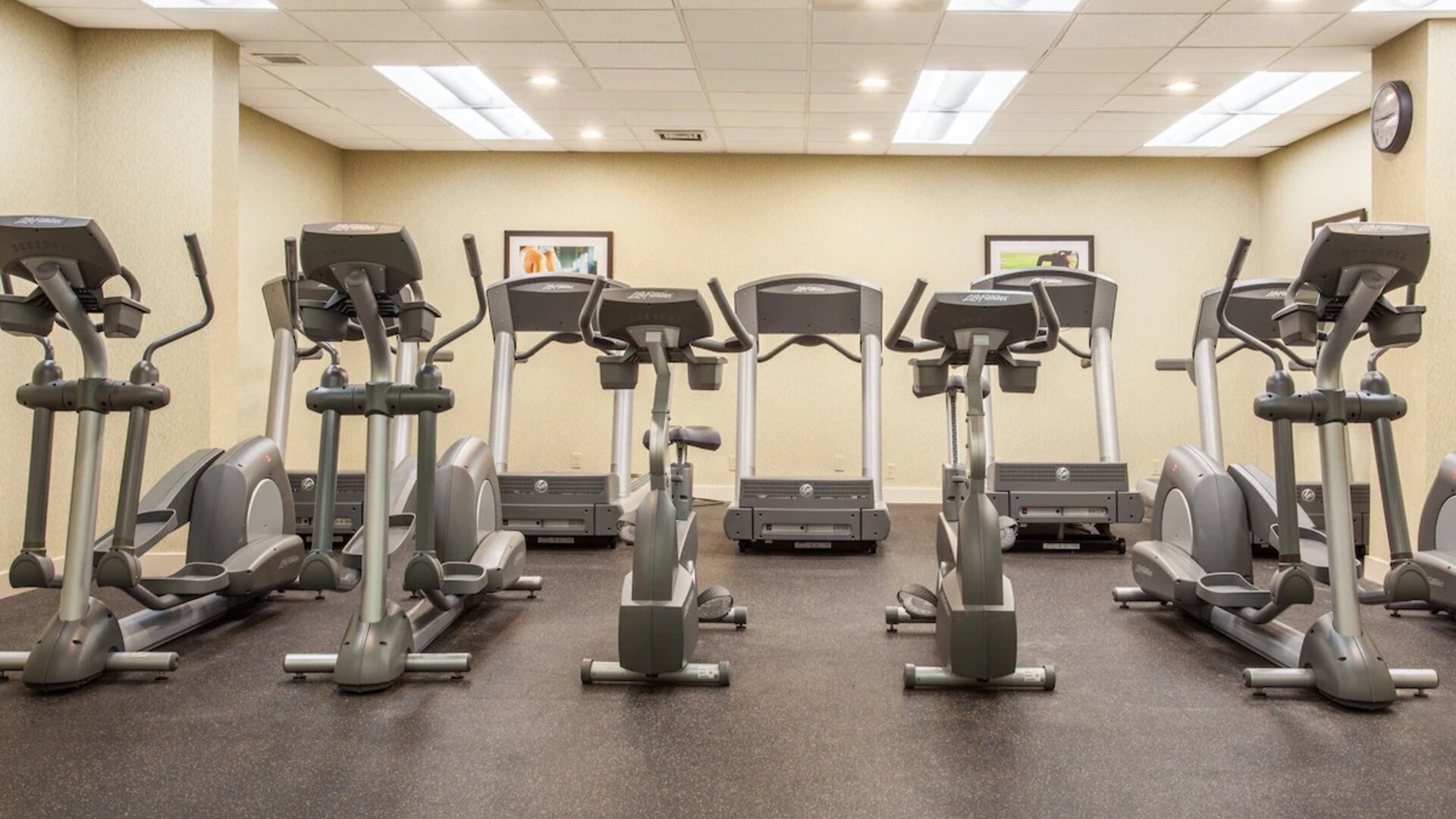 Fully equipped fitness center at Holiday Inn Toronto International Airport.