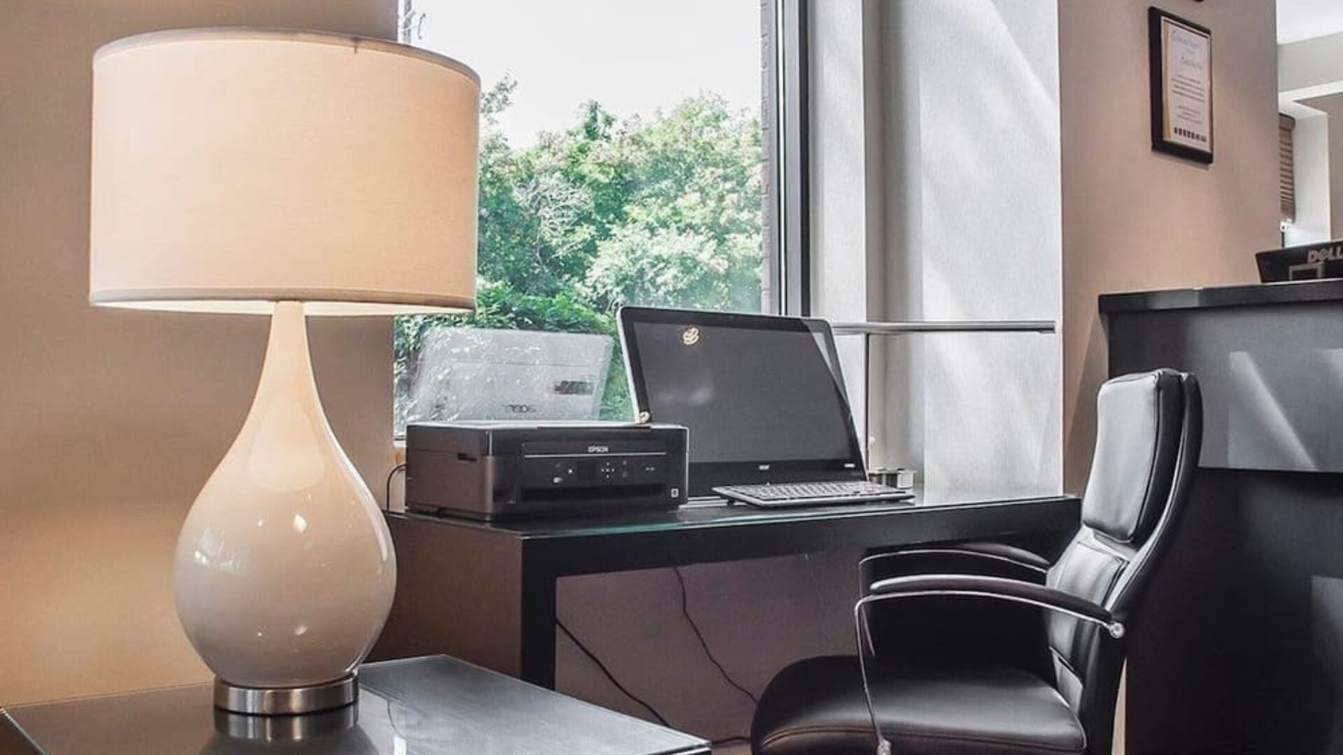 Business center with computer and printer  at Comfort Inn Simcoe.