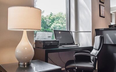 Business center with computer and printer  at Comfort Inn Simcoe.