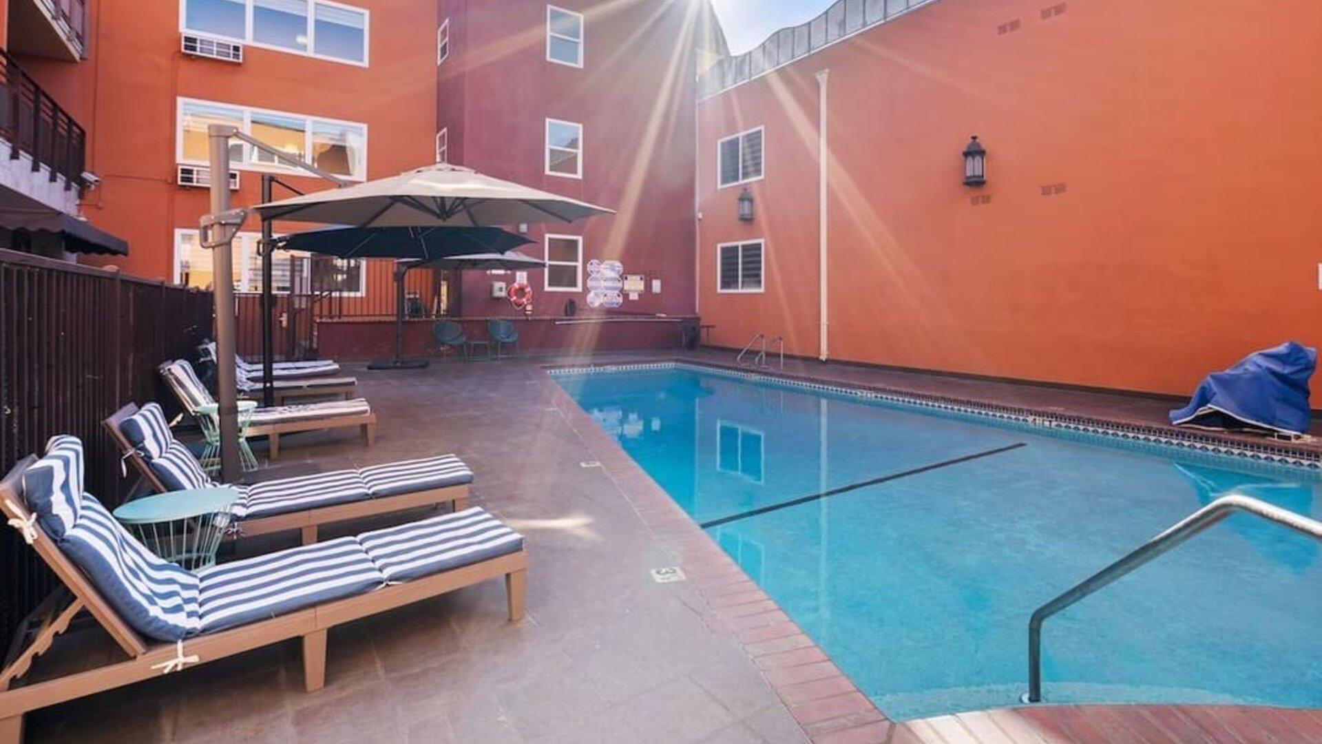 Refreshing outdoor pool at The Live Hotel.