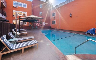 Refreshing outdoor pool at The Live Hotel.