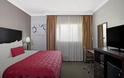 Day use room with work desk at The Live Hotel.