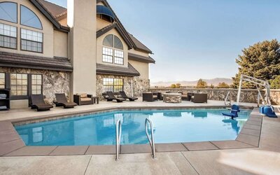 Refreshing outdoor pool at Radisson Hotel Salt Lake City Airport.