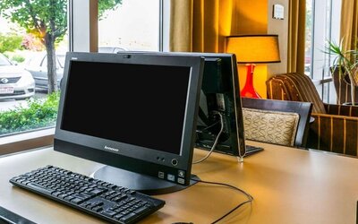 Business center available at Cambria Suites Denver Airport.