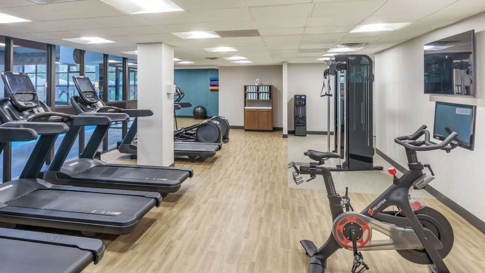 Fitness center available at DoubleTree By Hilton Westborough.
