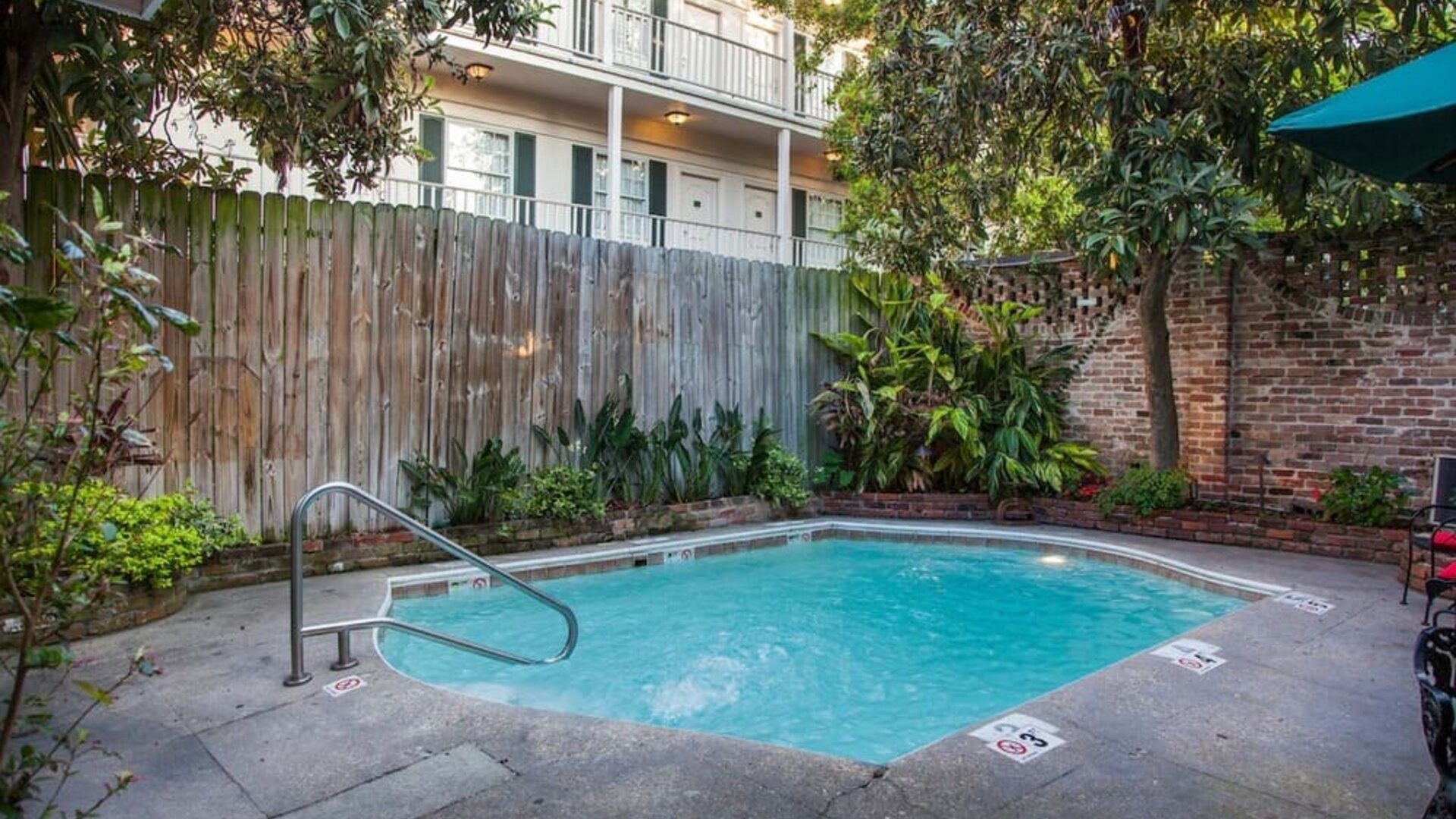 One of the 2 outdoor pools at Hotel St. Pierre.
