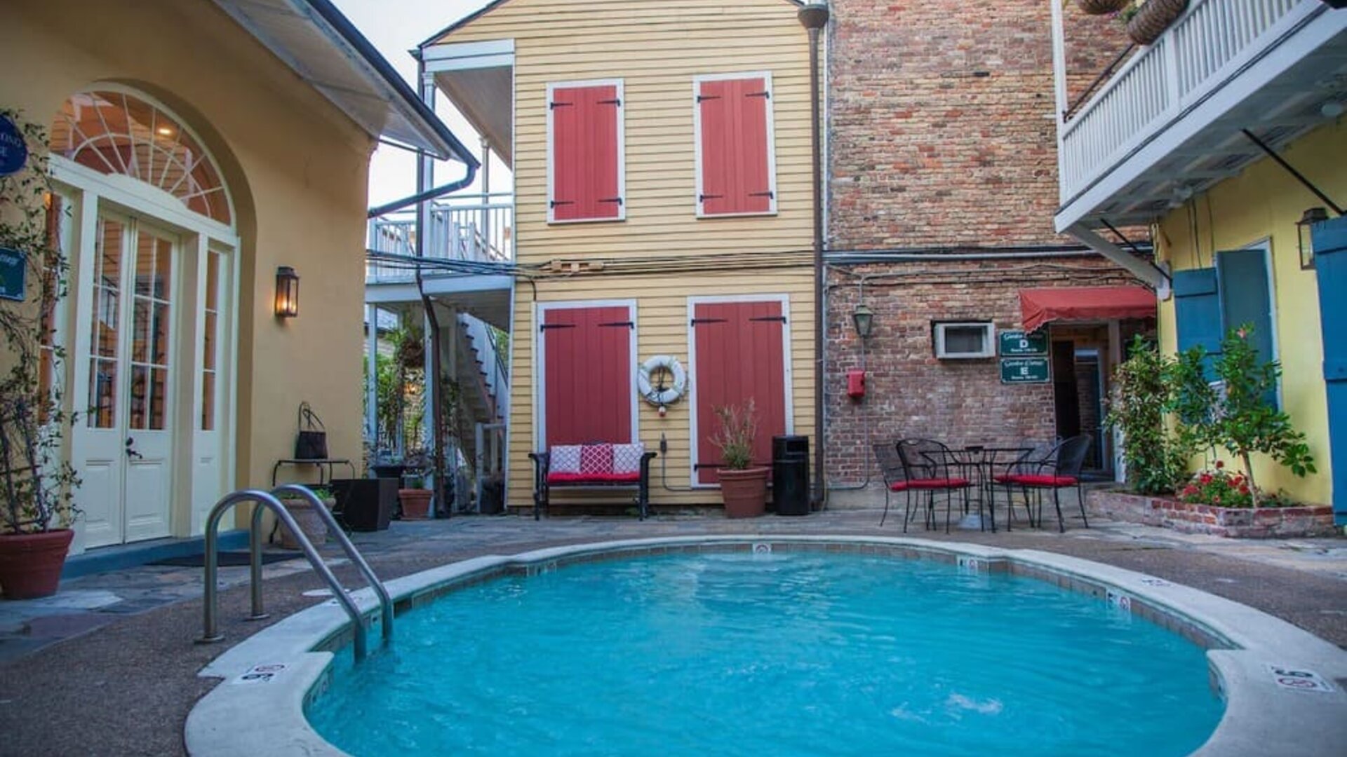 One of the 2 outdoor pools at Hotel St. Pierre.