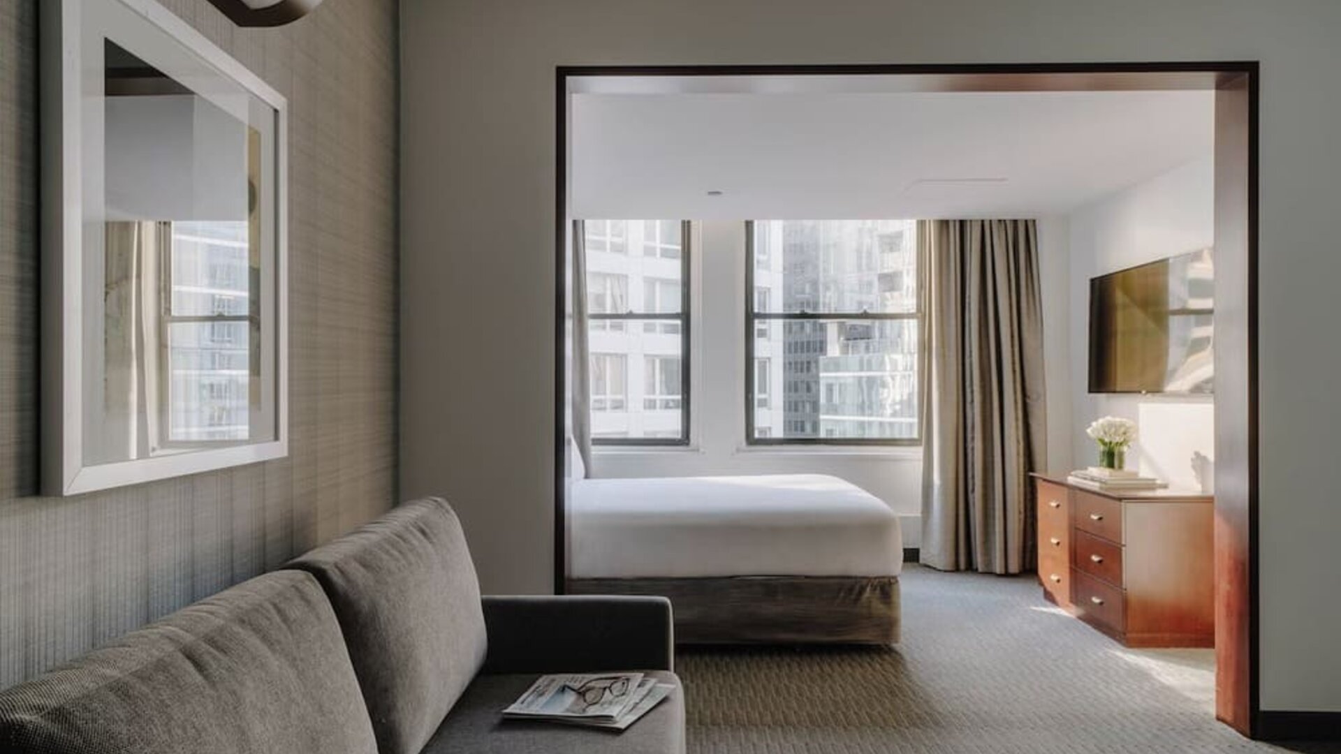 Day use room with living area at Club Quarters Hotel Wacker At Michigan.