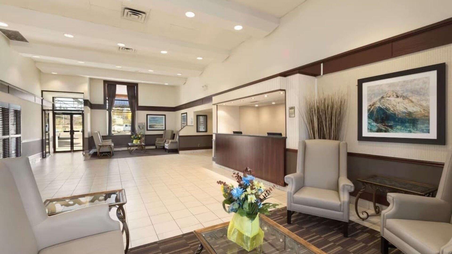 Lobby lounge at Travelodge Edmonton South.