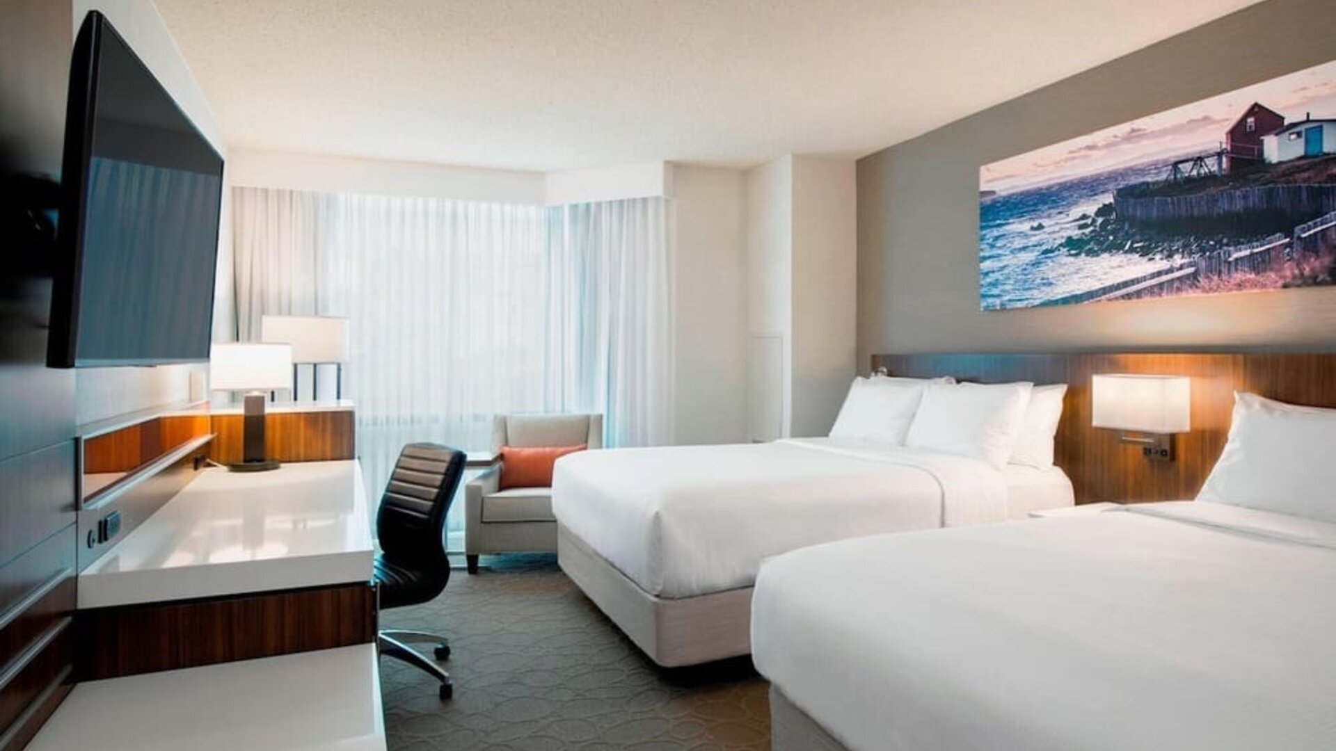 Day use twin room with work desk at Delta St. John's Hotel & Conference Center.