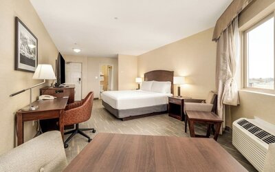 Day use room with work desk at Holiday Inn Lethbridge. 